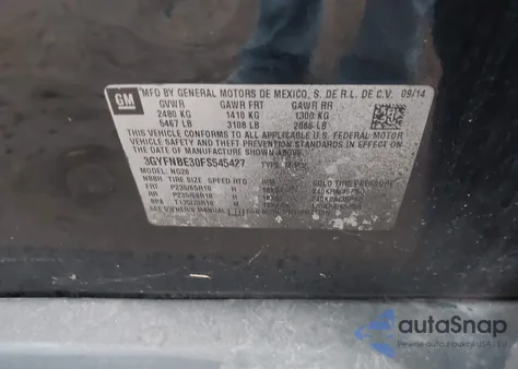 2015 Cadillac Srx Luxury Collection из США, поврежденный, VIN 3GYFNBE30FS545427